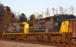 CSX 256 & 7389 lead train W089 northbound late in the afternoon